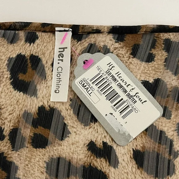 NWT Her.Clothing Leopard Print Chiffon Duster. - Picture 5 of 5